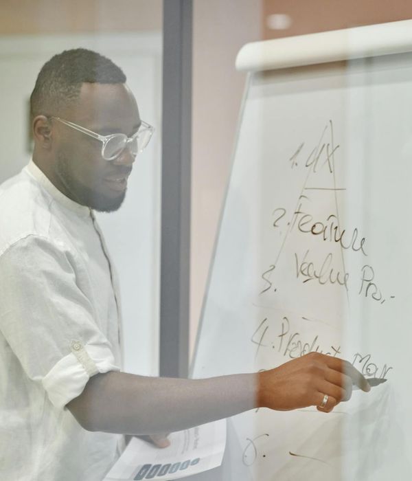 Successful entrepreneur developing business skills through cognitive training